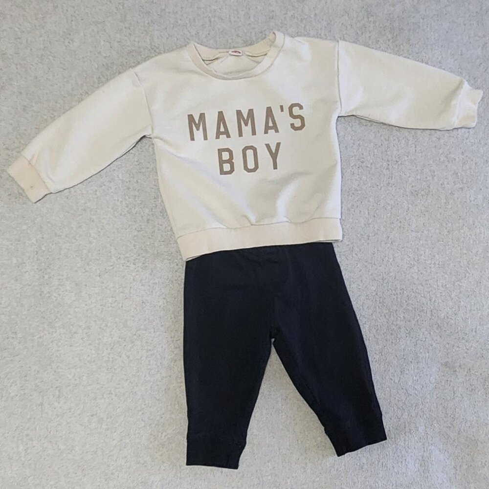 Mama's Boy Sweatshirt Set 6-12 months